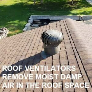 WhirlyBird Roof Ventilators remove airborne moist damp air