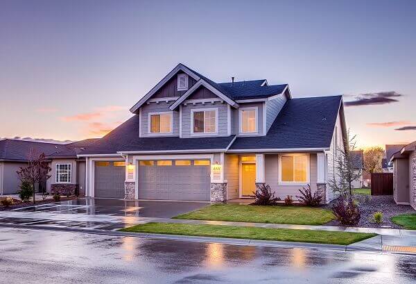 a house in rainy weather