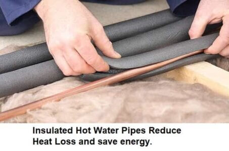 insulated hot water pipes reduce heat loss and save energy