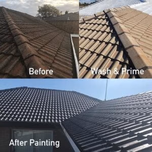 Roof Painting before and after with liquid rubber coating