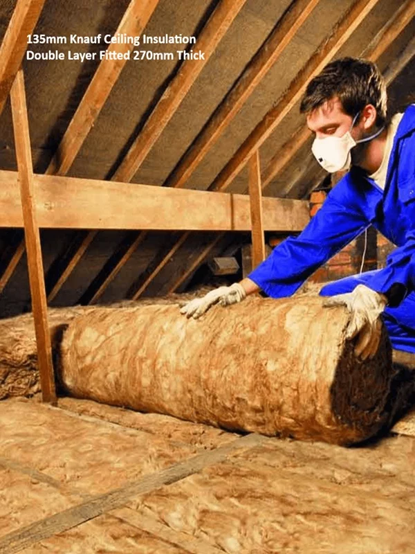 Knauf Ceiling Insulation double layer fitted
